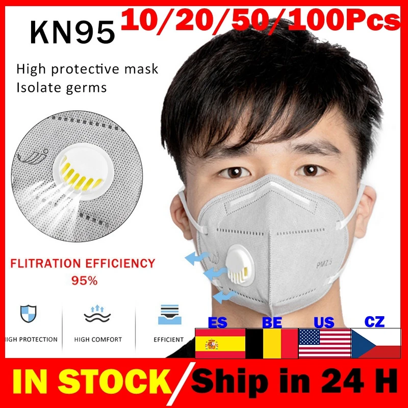 

10/20/50/100pcs KN95 Mask Prevent The Flu KN95 Respiratory Mask Anti-dust Formaldehyde Anti-odor Bacteria-proof Safe Mouth Mask