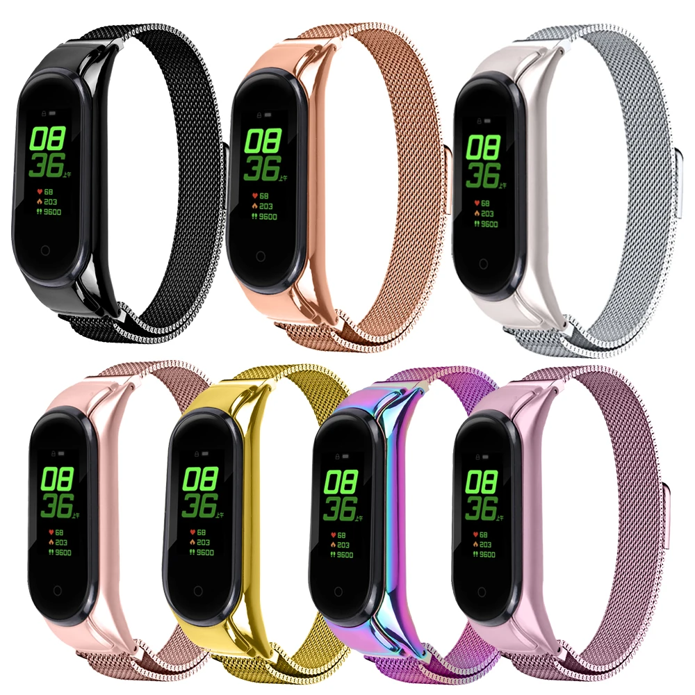 Oulucci Миланский Браслет из нержавеющей стали для mi band 5 аксессуары браслета