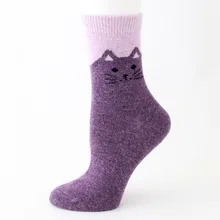 3 пары, женские носки, зимние, теплые, искусственная шерсть, вязанные, повседневные, Мультяшные аксессуары, спортивные, утолщенные, милый кот, повседневный подарок, для взрослых, мягкие