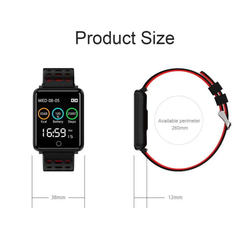 IP68 Водонепроницаемый Bluetooth Шагомер монитор сердечного ритма цветной дисплей браслет для Android для IOS Смарт часы носимое устройство