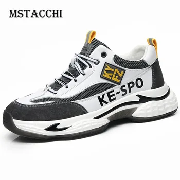 

MStacchi Leisure Fashion Genuine Leather High Quality Men's Walking Shoes Lace-Up Round Toe Street Style Cool Vulcanized Shoes