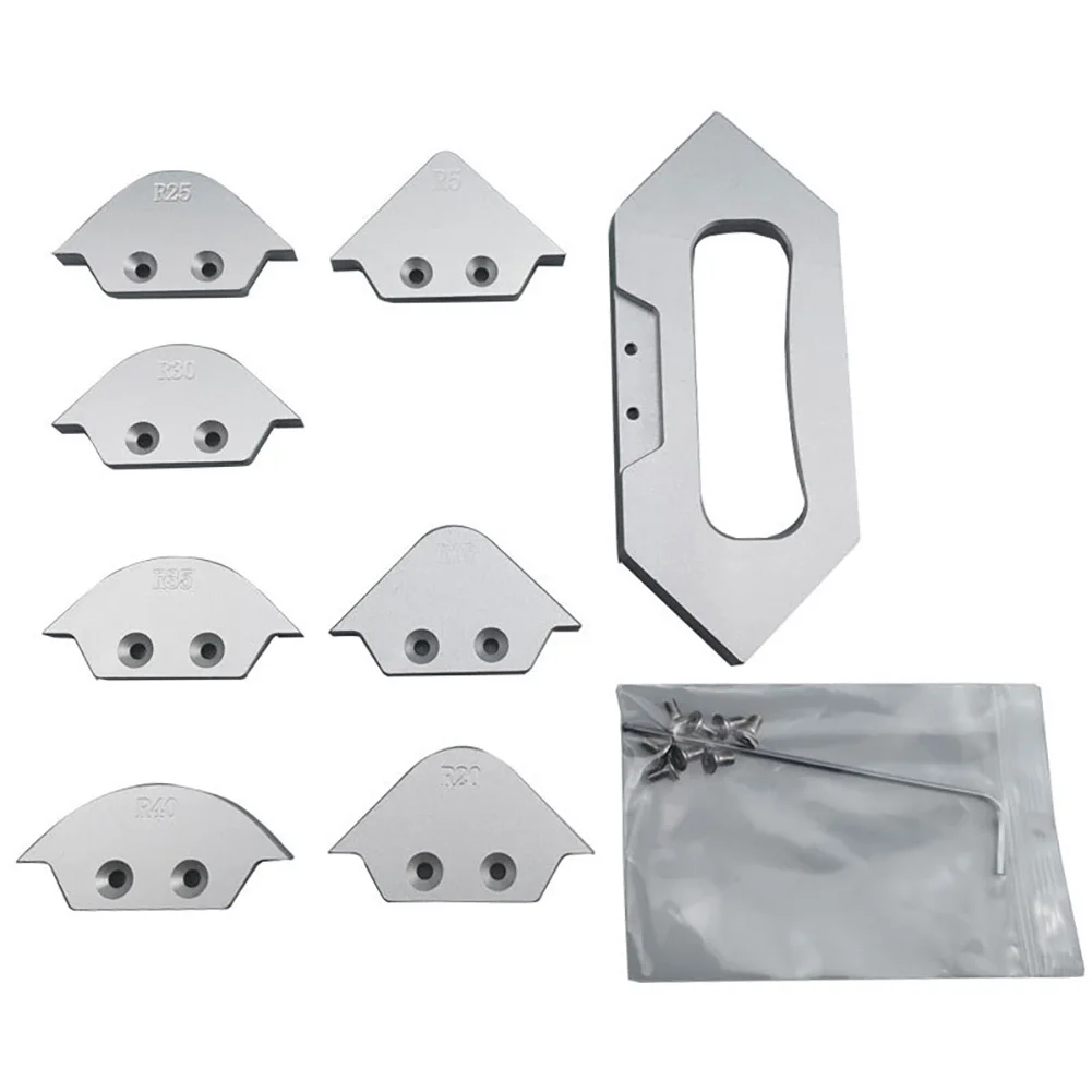 

8pcs Rounded Corners Anti-rust Table Bit Router Set Screws Radius Woodworking Grinding Templates Trimming Tool Chamfer Quick Jig