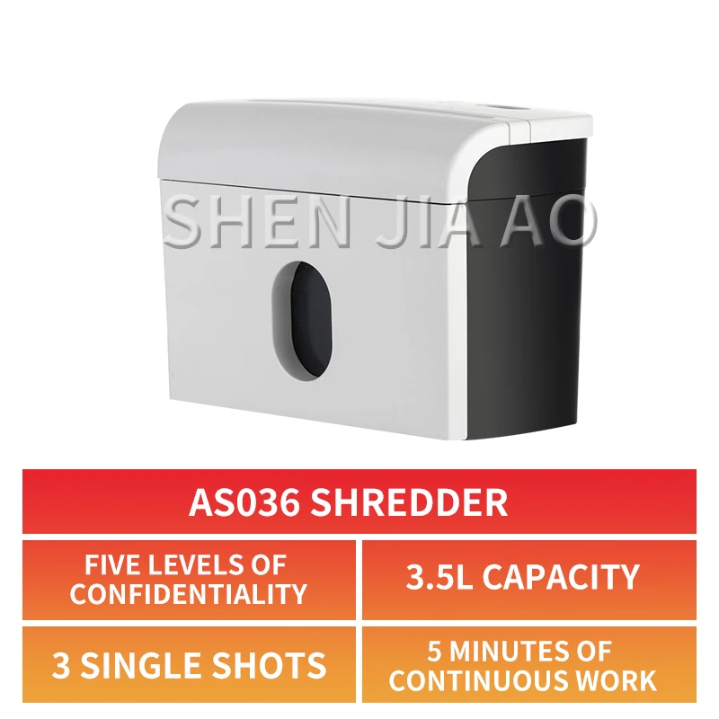 3.5L 2*10mm Shredder Small Portable Silent Household Electric Small Particle Mini Shredder Document Waste Paper Office