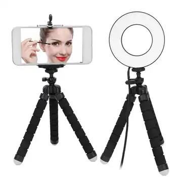 

Round LED Live Streaming Ring Light Studio Photography Makeup Fill Light with Holders Make Up Lamp