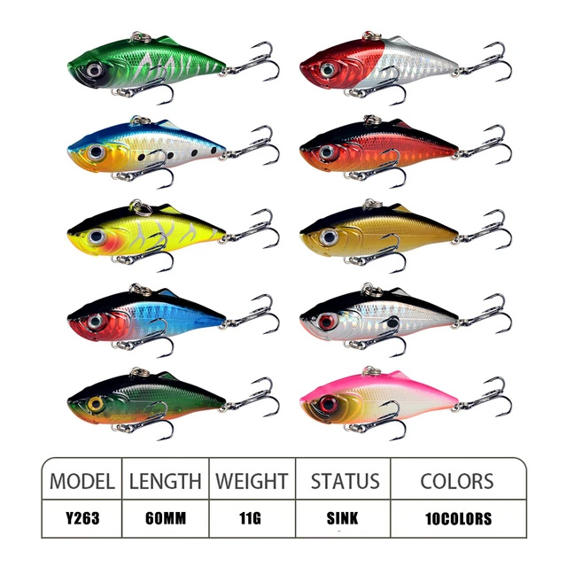 1PCS 60mm 11g Top Professional Wobblers Fishing Tackle Fishing Lures  Vibration Bait for Ice Fishing Artificial