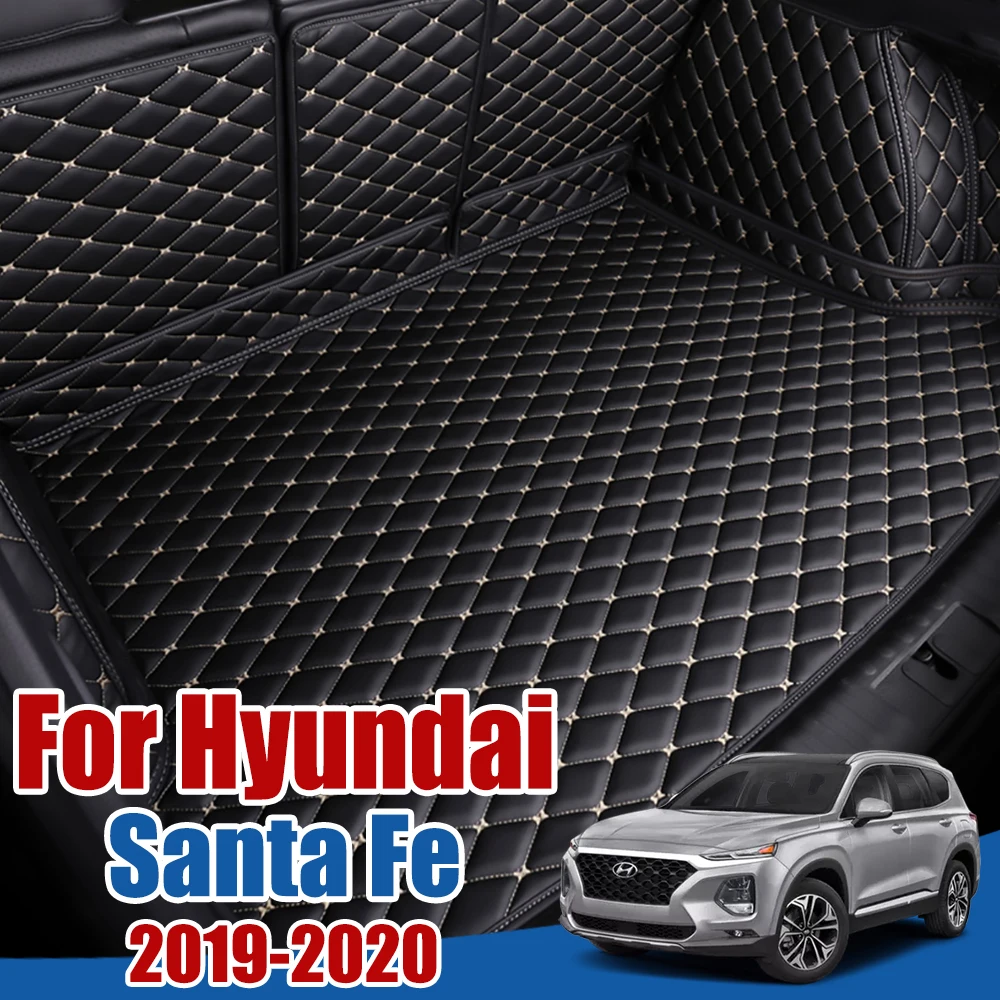 Кожаный коврик для багажника автомобиля Hyundai Santa Fe TM 2019 2020 2021 2022 подкладка груза Inokom| |