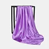 Foulard Hijab en Satin de Couleur Unie pour Femme, Châle Carré de 90cm pour Cheveux