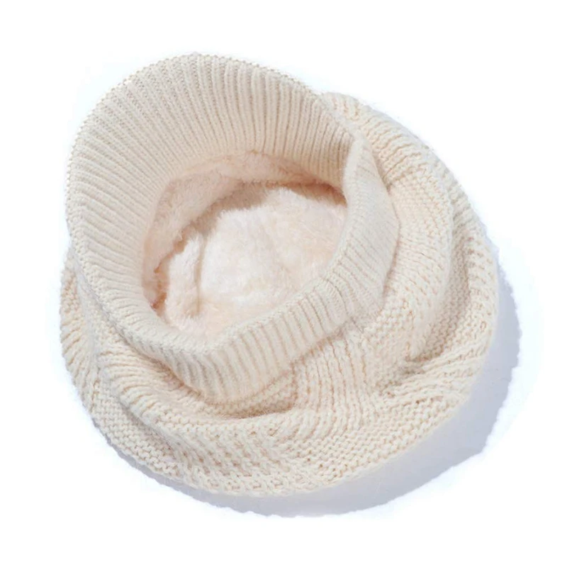 Женская зимняя теплая шерстяная вязаная шапка с бахромой и язычком