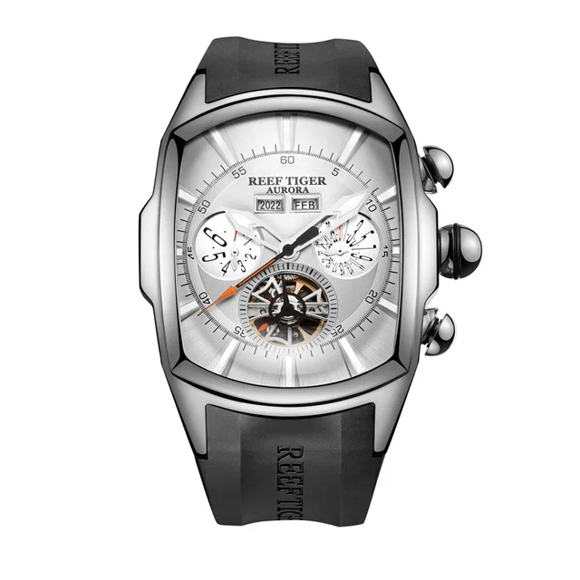 sport watch p14 Мужские автоматические механические часы, мужские спортивные наручные часы Reef Tiger man tourbillon водонепроницаемые наручные часы в Военном Стиле RGA3069 - Цвет: sport watch p14