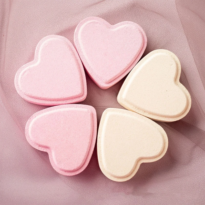 

Heart Bubble Bath Bomb Natural Fizzy for Women Releases Color,Scent, and Bubbles X7YB