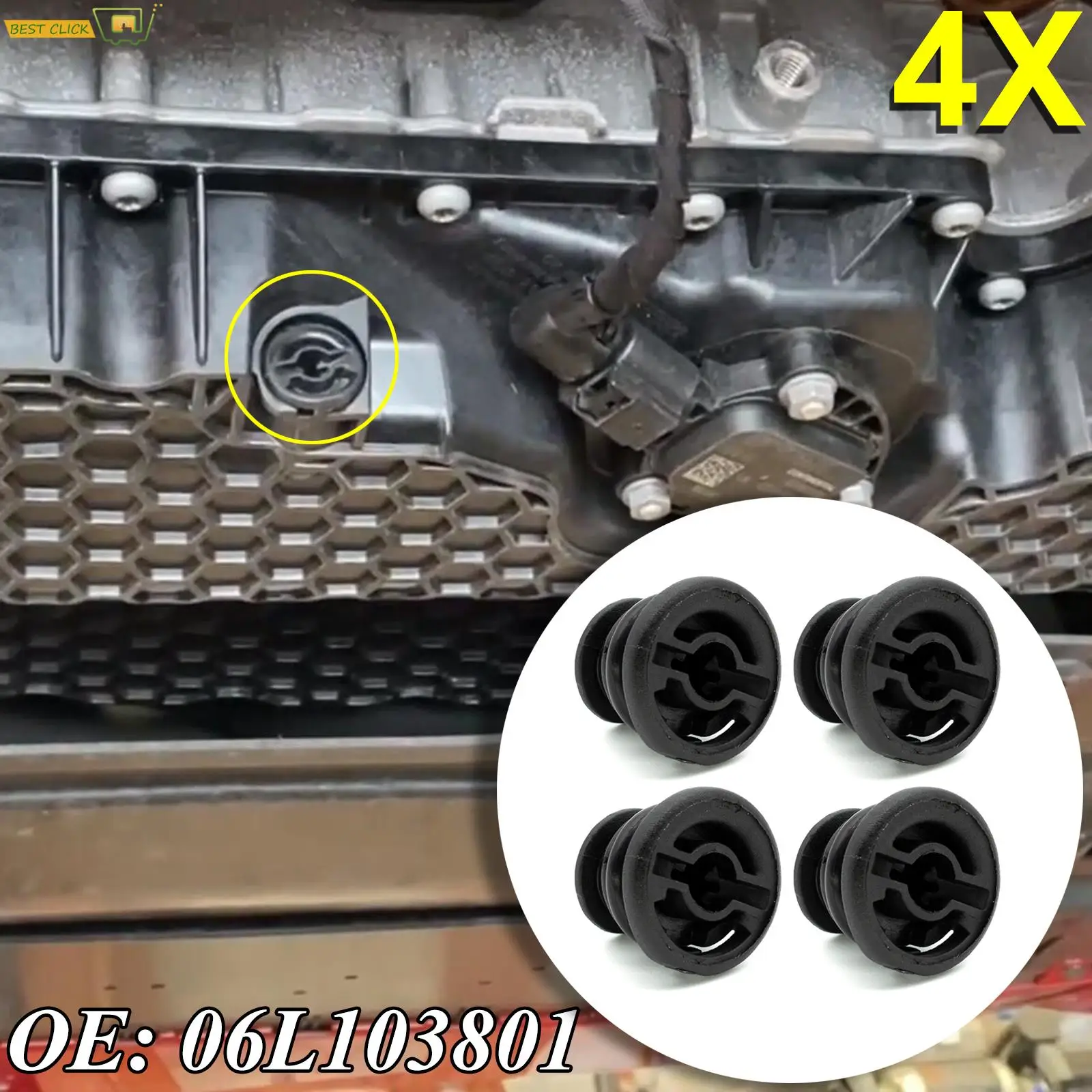 4 pezzi per VW Golf Alltrack Passat B8 Tiguan Allspace Beetle Arteon Polo t-roc coppa olio motore tappo di scarico tappo di scarico ricambi auto 06L103801