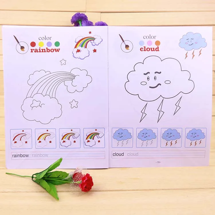 Английская детская раскраска книга для рисования детский сад 2-3-6 лет игрушки для рисования подарок