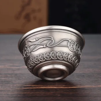 

Fine Silver S999 Sterling Silver Master Kung Fu Tea Tea Cup Tea Cup Double Insulated Cup Silver Cup