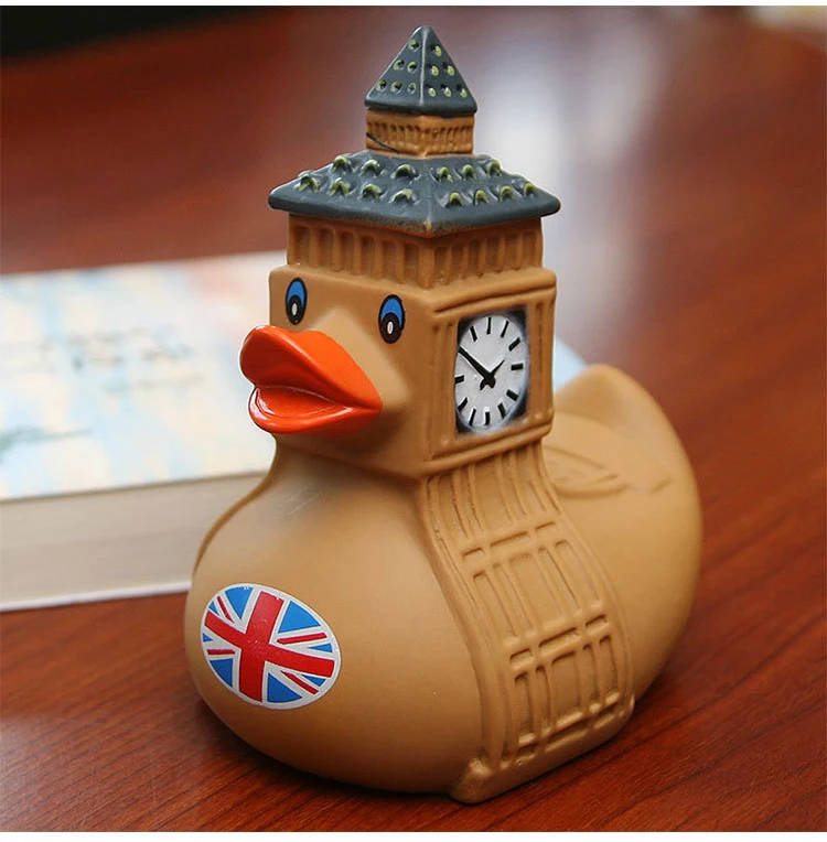 Классическая Игрушка для ванной, UK Big Ben Duck, милая детская игрушка для ванны, плавающая Специальная резиновая утка, Когнитивная игрушка для детей