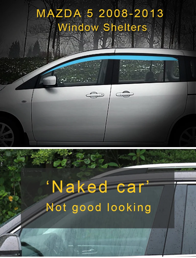 Для MAZDA 5 Premacy 2005-2010 окна автомобиля Защита от солнца и дождя козырьки щиток Защитная крышка Накладка рамка наклейка аксессуары