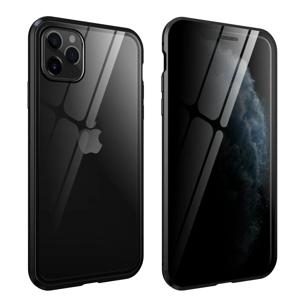 360 Полный Магнитный чехол для iphone 11 11pro MAX стеклянный чехол для iphone X XS XR MAX чехол Магнит Противоугонная закаленная стеклянная крышка - Цвет: Синий