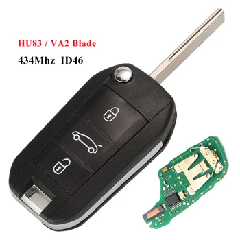Jinyuqin 434MHz FSK HELLA ID46-pcf7941 chiave a distanza dell'automobile per Peugeot 208 2008 301 308 5008 508 Hella HU83 lama