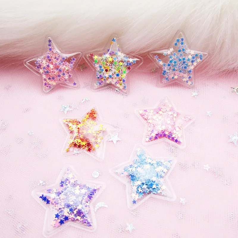 20 шт прозрачный блеск зыбучие пески пентаграмма сердце любовь блестки DIY девушка ювелирное изделие в виде заколки ремесла материал милый орнамент патч