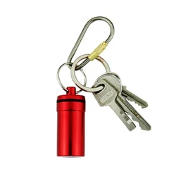 Boîte à pilules en aluminium, pochette d'extérieur étanche exquise boîte de rangement de médicaments boîte à pilules de sécurité boîte à capsules porte clés 