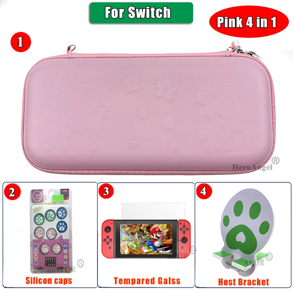

Sakura Pink Protective Hard Shell Handbag for Nintendo Switch/Lite Case Cover Storage Carrying Bag for Nintend Switch Console