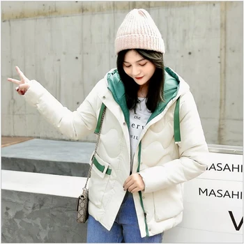 

Female Warm Winter Jacket 2019 Fashion Women Winter coat Hooded Down Cotton Coat Large size 3XL Female parka 408