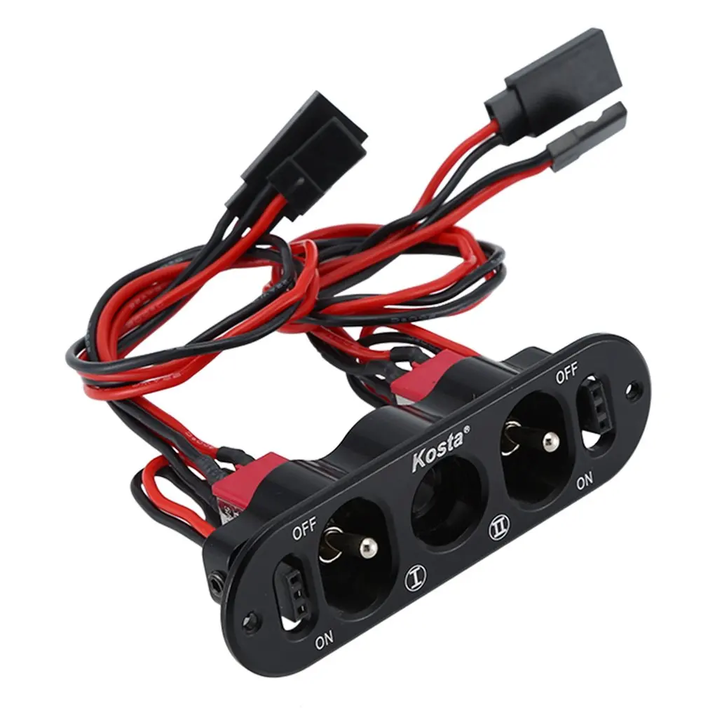 

CNC Aluminum Alloy Heavy Duty Double ON-OFF Power Switch with Fuel Dot With Futaba JR Cable For RC Airplane Models