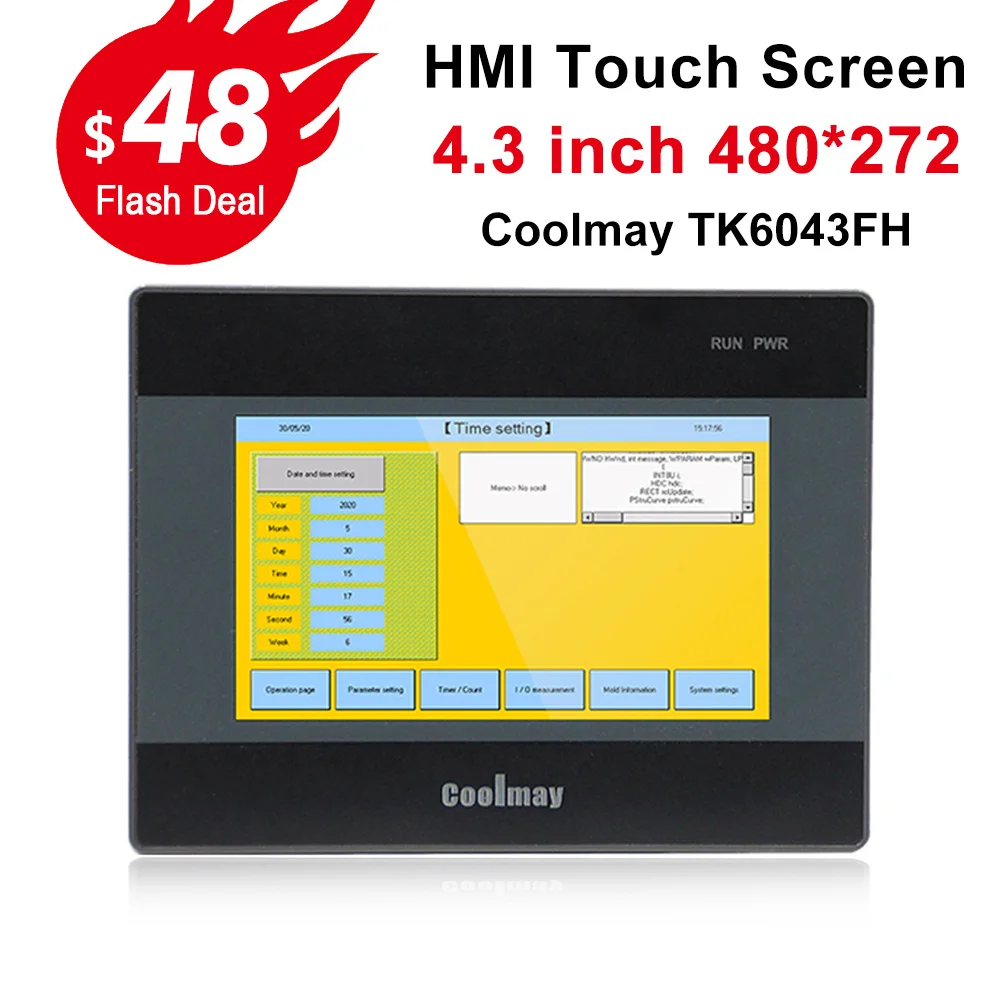 4.3 inch TK6043FH HMI touch screen lcd panel 480*272 resolution industrial control monitor cnc controller