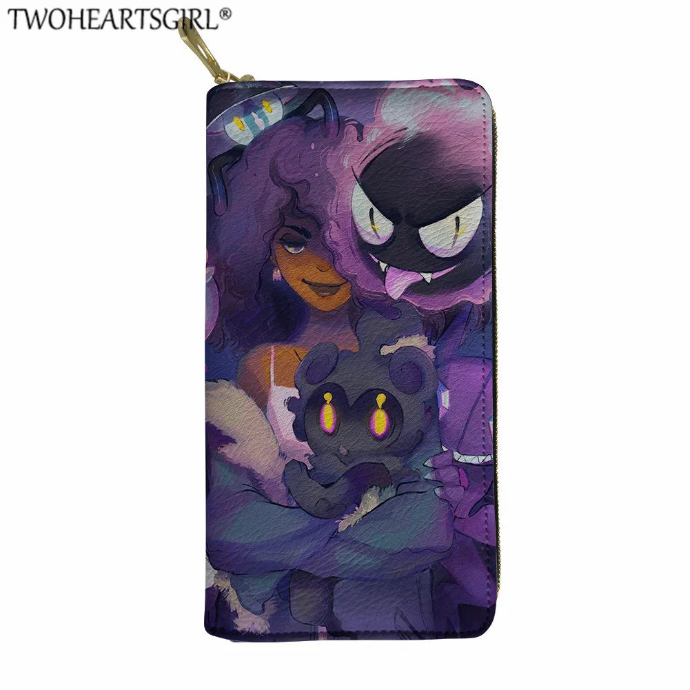 YY2596Z21 Twoheartsgirl кожаный кошелек для женщин мультфильм Девушки Печать Искусство Стиль carteira feminina Длинные кошельки Повседневный женский кожаный кошелёк - Цвет: YY2596Z21