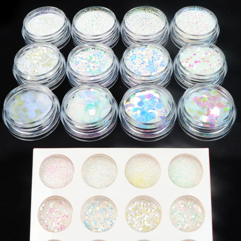 

1 Set Nail Mermaid Glitter Flakes Mix Sparkly 3D Hexagon Colorful Sequins Polish Manicure Nail Art Decorations