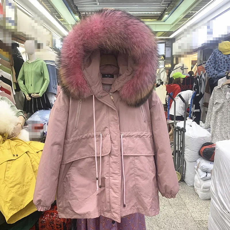Женский пуховик, одежда из хлопка, зимнее пальто, новинка, корейская мода, большой меховой воротник, толстое пальто, женская парка, куртка, пальто для студентов