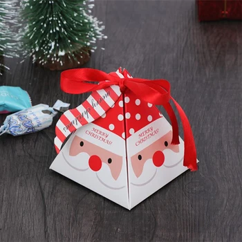 

10pcs Christmas Packing Gift Bag Candy Boxes for Kids Birthday Wedding Favors Box Packaging Paper Bags Event Xmas Party Supplies