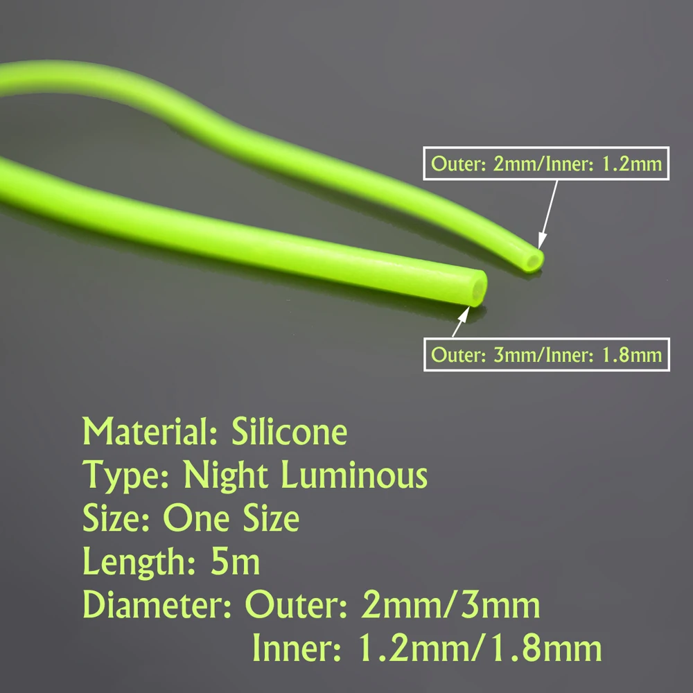 Luminous Green Silicone Fishing Tube - Glow-in-the-Dark Deep Sea Rigging Accessory