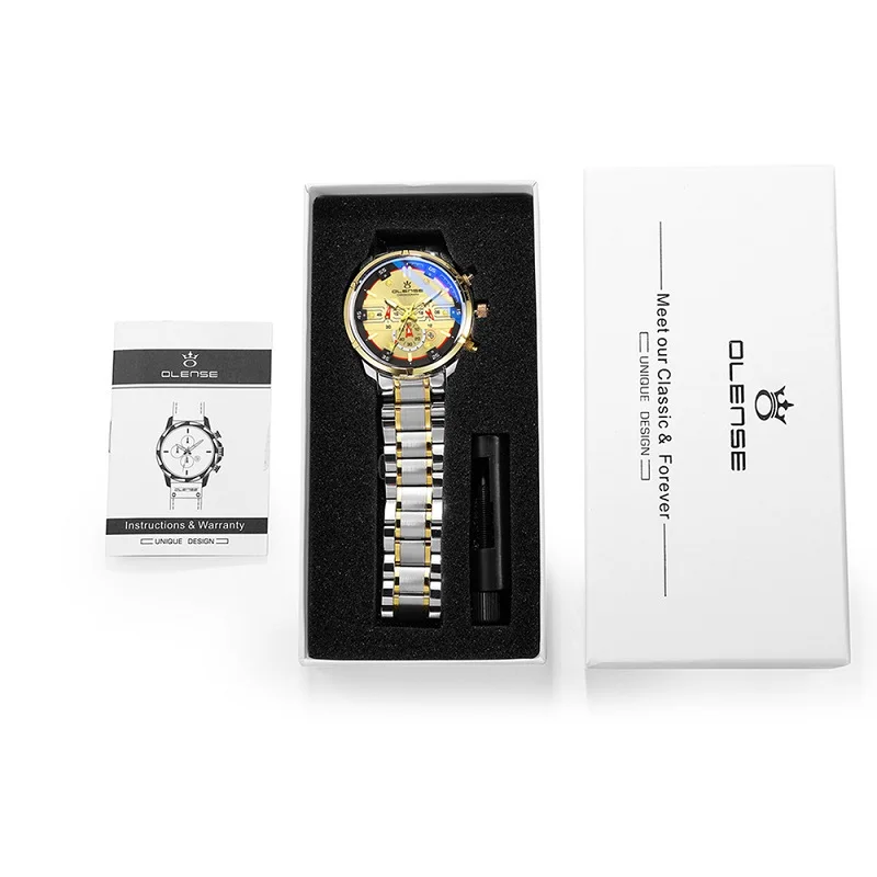 MEGALITH Orologio Uomo Argent Acciaio Cronografo Orologi da Polso