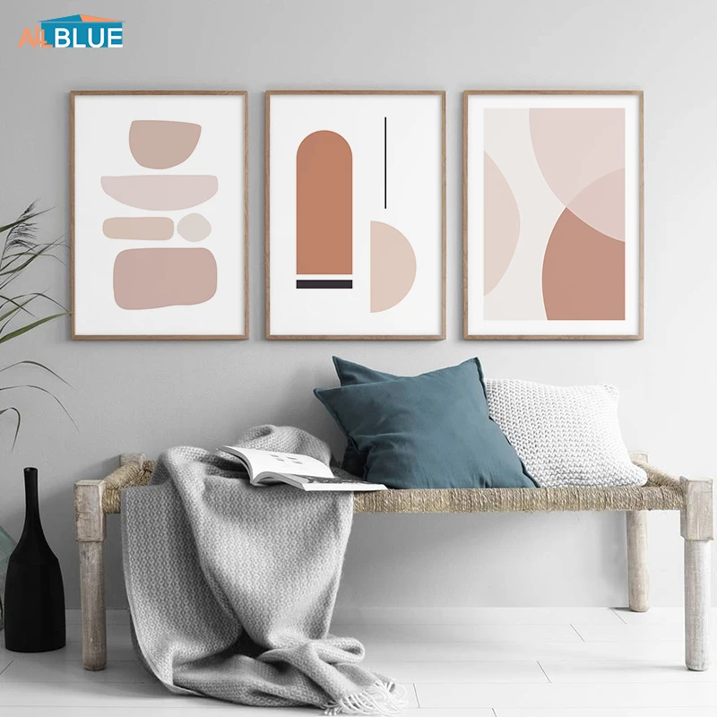 

Abstract Geometry Graphic Shapes Canvas Painting Wall Art Posters and Prints Color Block Decoration Pictures For Living Room