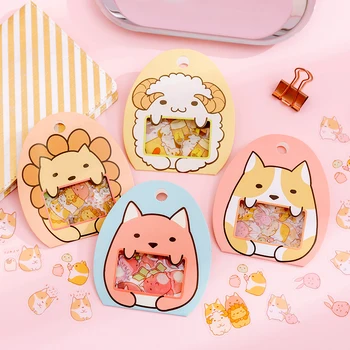 

50 Pcs/Bag Cute cartoon animal PVC mini decoration paper sticker decoration DIY album diary scrapbooking label sticker