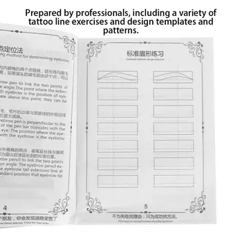 

Semi-Permanent Tattoo Makeup Exercise Book Eyebrow Lip Eye Microblading Practice Book for Tattoo