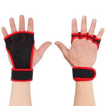 Экспресс- 35 шт./лот 2 Цвет спортивные полуперчатки Перчатки тренажерный зал Перчатки для тренировки, бодибилдинга на открытом воздухе оборудование - Цвет: Красный