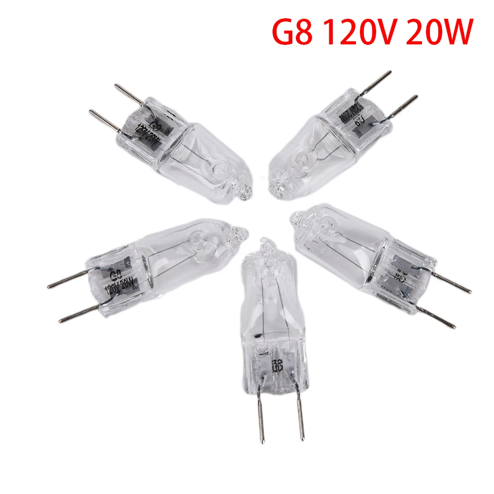 10pcs G8 120V 20W Halogen Light Lighting Lamp Bulb Volt G8 Pin Halogen Bulb  - AliExpress