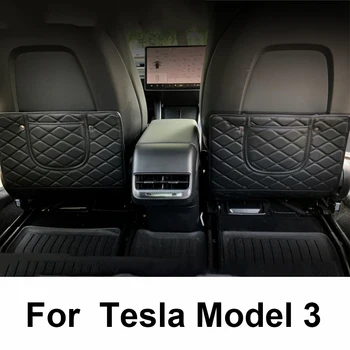 

For Tesla Model 3 Anti-kick Mat Replacement Scratch-proof Cover Protective Black 2Pcs Set