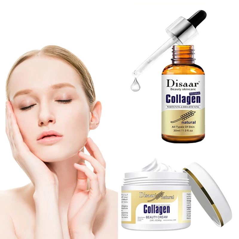Suero Facial de colágeno de alta proteína, crema reafirmante hidratante duradera para el cuidado de la piel, Blanqueador
