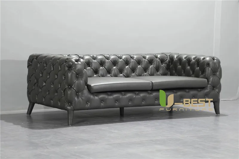 Tufted Velvet Chesterfield Couch Living Room Sheila Sofa Set  (5)