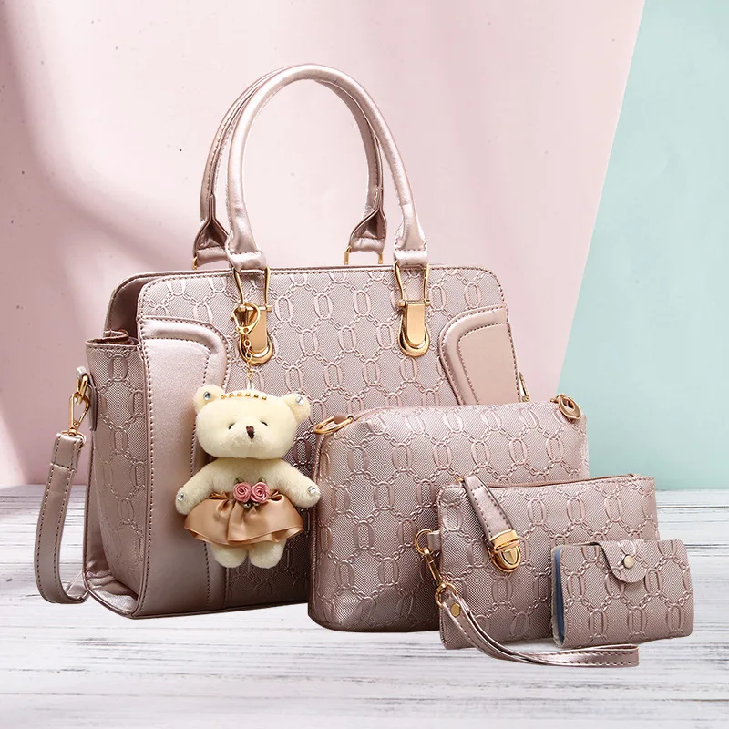 

Fashionable4 Piece Set of Famous Brand Ladies Shoulder Bag High Quality Pu Leather Ladies Ladies Messenger Bag Ladies Letter Bag