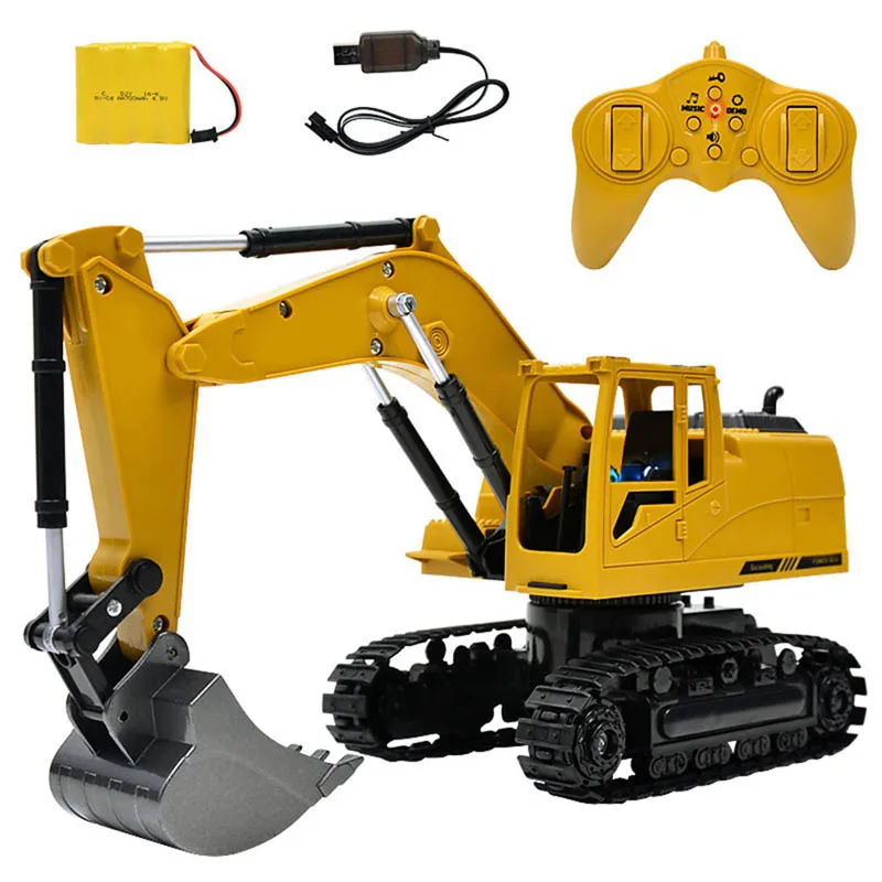 

1Pcs 1:24 8CH Simulation RC Excavator Toys RC Truck Toys For Children Engineering Car Tractor Crawler Digger Model Brinquedos