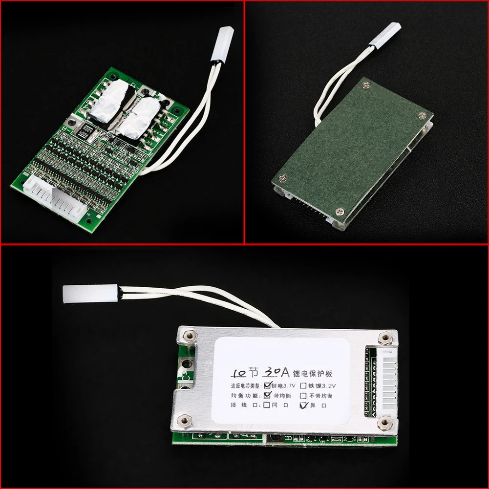 Плата аккумулятора SOONHUA 10S BMS 30A Li Ion Cell 18650 с кабелем контролем температуры