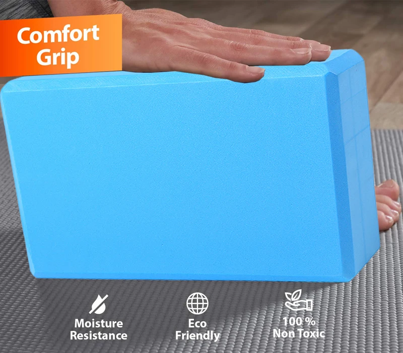 Yoga Blocks 9x6x4 Eco-friendly EVA Foam Brick Yoga Block Brick Fitness Brick Q for Exercise, Pilates, Workout, Fitness & Gym