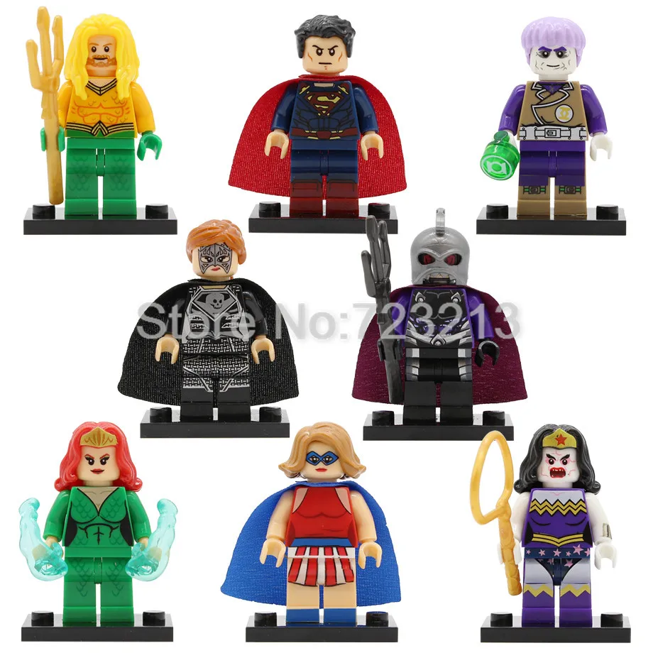 

Single Superman Figure Ocean Master Aquaman Mera Reign Super Hero Bizarro Bizarra Miss America Buidling Blocks Brick Toy Legoing