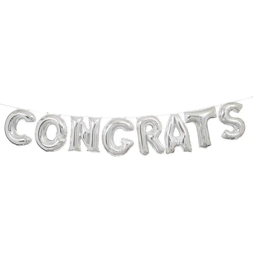 16-дюймовый шпилька из розового золота Congrats шар в форме буквы Выпускной сезон вечерние буквы для украшения набор