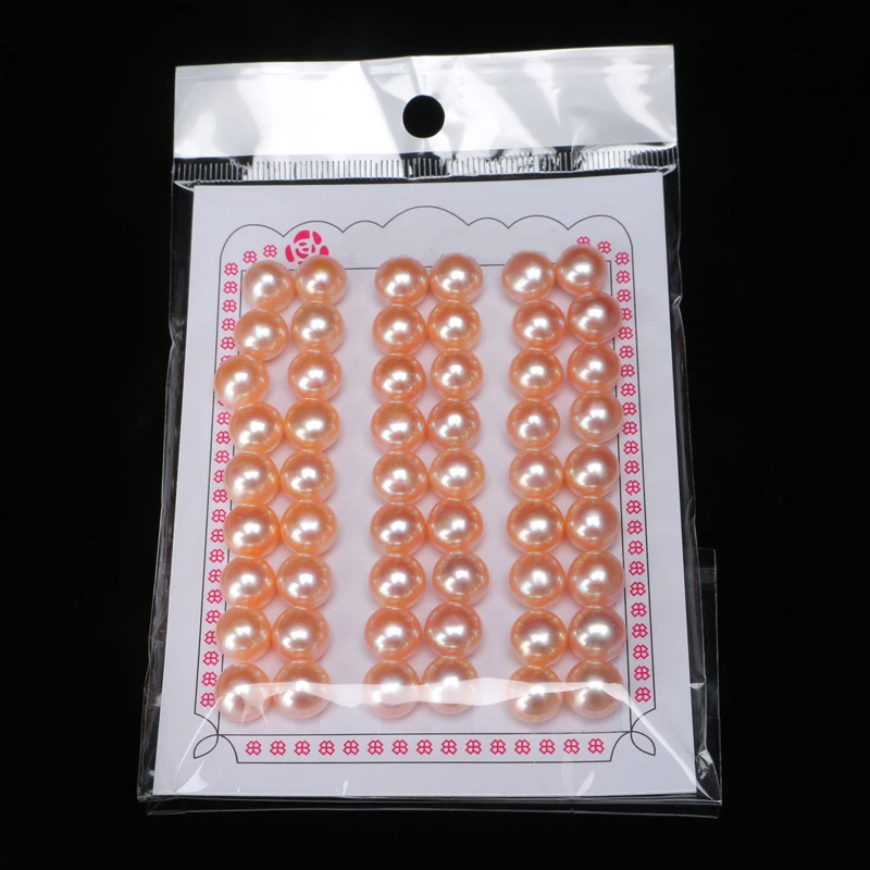 2-14mm Natural Button Pearls 3A Quality Color Freshwater Pearl Gray Black Yellow Loose Pearls for Jewelry Making Flat Back Pearl 