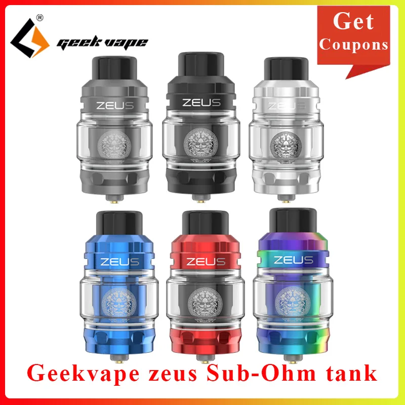 E Cigarette Geekvape Zeus sub ohm tank 5ml vape atomizer Top filling fit mesh z1/z2 coil vs zeus x /Cerbrus tank MTL atomizer