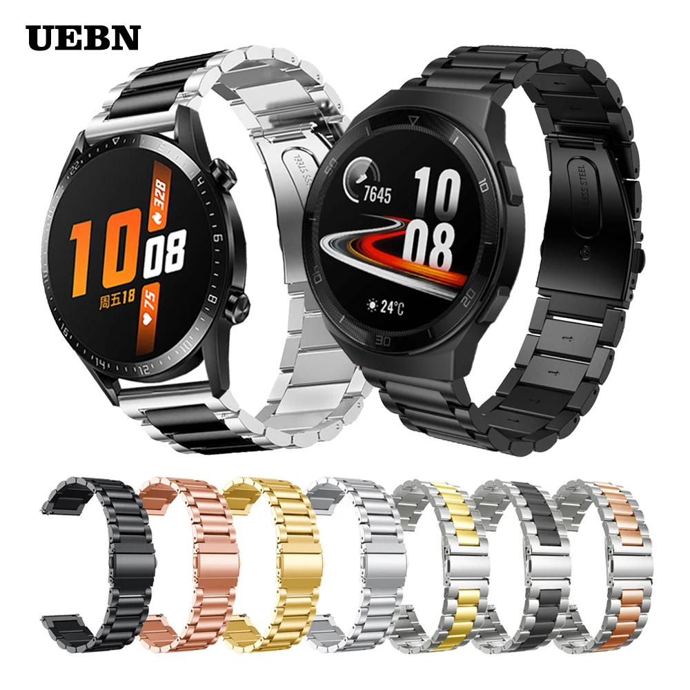 Ремешок UEBN из нержавеющей стали для HUAWEI WATCH GT 2 42 мм 46 сменный Браслет HONOR Magic Watch 2e